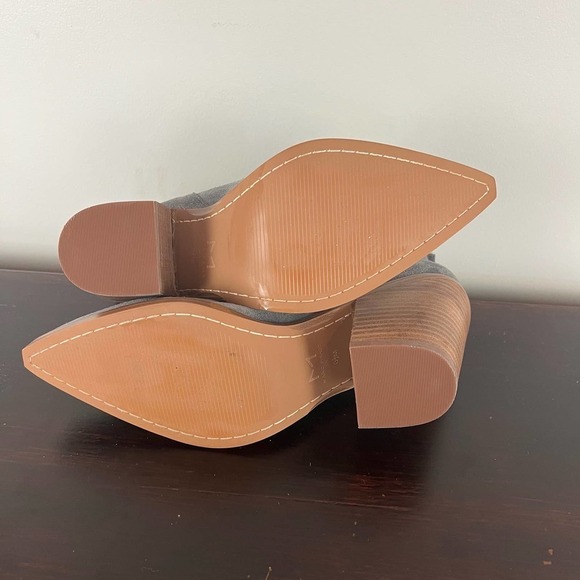 MARC FISHER LTD GADRI LEATHER HEELED BOOTIE IN GRAY NWOT WOMEN'S SIZE 8.5 - Picture 12 of 13